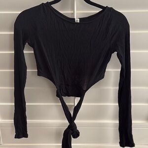 Alo Black Long Sleeve Ballerina Top